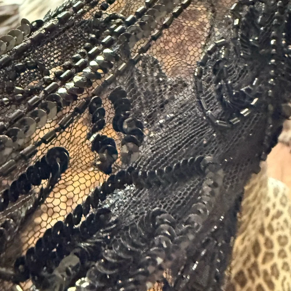 Dolce & Gabbana Sheer Lace Beaded Top Vintage Italy - Picture 8 of 13